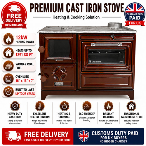 Cast iron wood burning - cast,